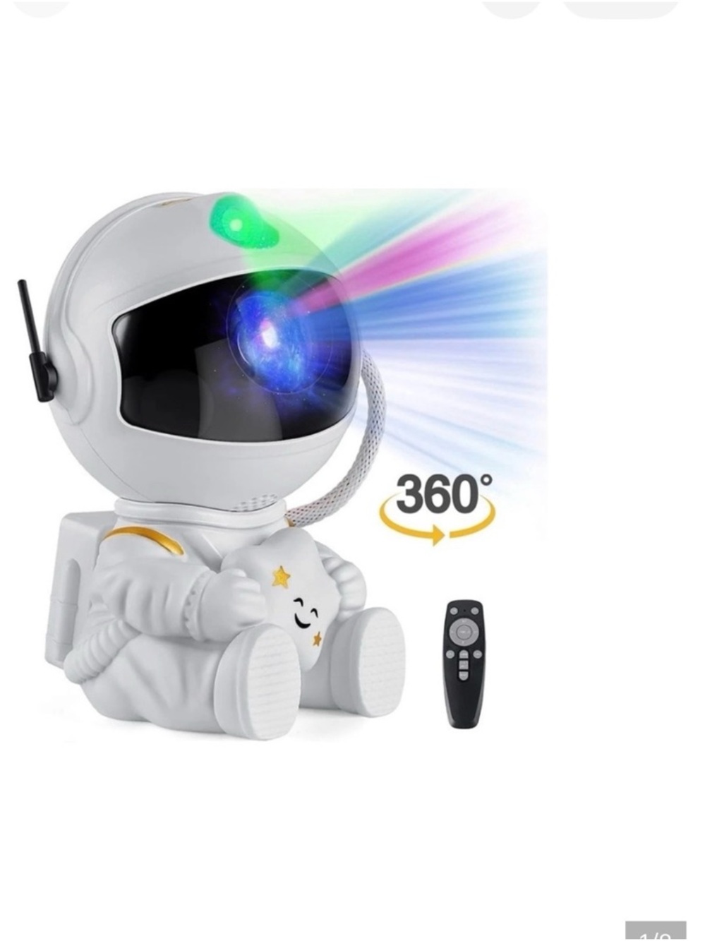 Astronaut Star Projector Night Light - White. Box 10